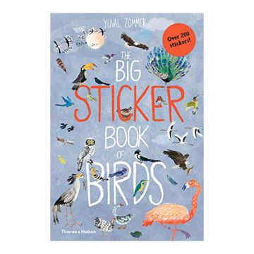 The Big Sticker Book of Birds front cover with lots of illustrated birds and an orange circular stick with 'Over 200 stickers!' on it.