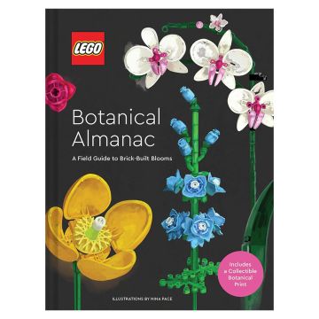 LEGO Botanical Almanac front cover showing flowers made of bricks, including orchids.