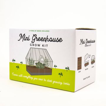 The Mini Greenhouse Grow Kit in its boxed packaging.